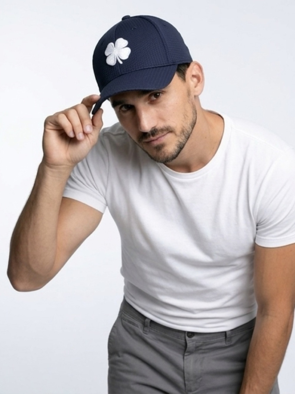 Black Clover Men's Navy Cap with White Clover Patch #livelucky #irish #shamrock - Picture 3 of 3